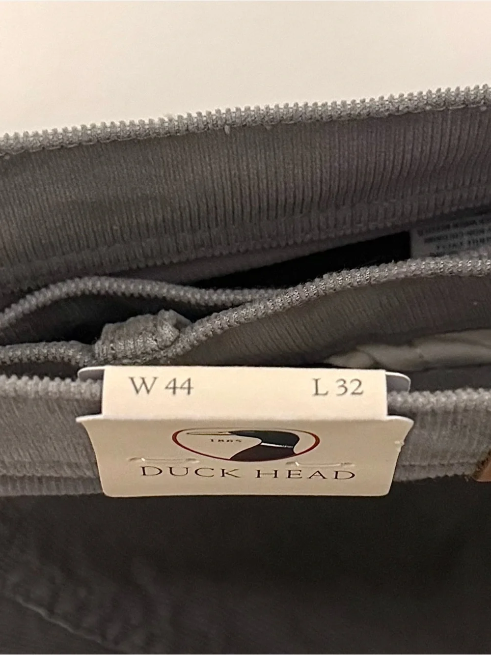 NWT Duck Head Holston Corduroy Five-Pocket Pants Brushed Nickel $108 MSRP